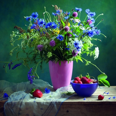 Calendar cu imagini Bouquets, 31.5 x 48 cm, 12 file, 2026